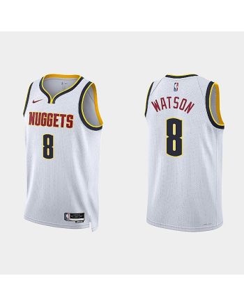 Denver Nuggets Peyton Watson 8 2022-23 Association Edition White Men Jersey Swingman