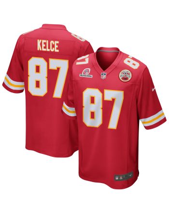 Travis Kelce 87 Kansas City Chiefs 2024 Divisional Patch Game Men Jersey - Red