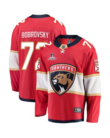 Florida Panthers Sergei Bobrovsky 72 Home 2023 Stanley Cup Champions Breakaway Men Jersey - Red