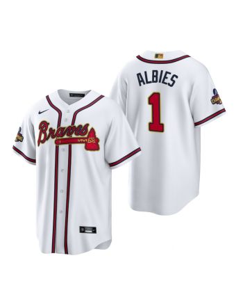 Ozzie Albies Atlanta Braves White 2022-23 Gold Program Jersey