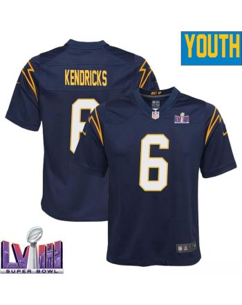 Eric Kendricks 6 Los Angeles Chargers Super Bowl LVIII YOUTH Alternate Game Jersey - Navy