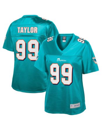 Jason Taylor 99 Miami Dolphins Pro Line Women Retired Jersey - Aqua