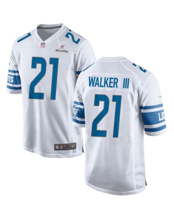 Tracy Walker III 21 Detroit Lions 2024 Divisional Patch Game Men Jersey - White