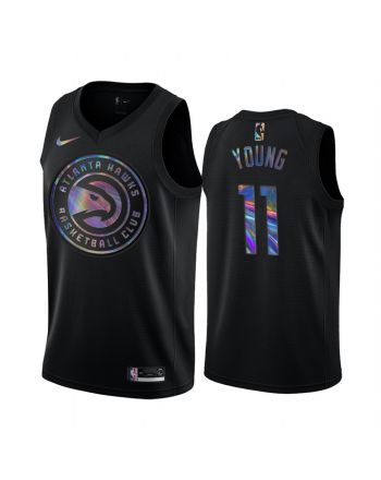 Atlanta Hawks Trae Young 11 Jersey Iridescent Holographic Black Limited Edition