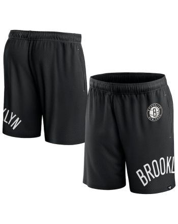 Brooklyn Nets Black Free Throw Mesh Shorts - Men