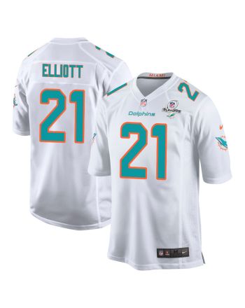 DeShon Elliott 21 Miami Dolphins 2023 Playoffs Patch Game Men Jersey - White