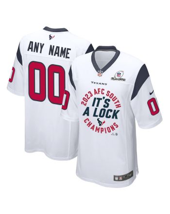 Houston Texans 2023 AFC South Division Champions Locker Room Trophy Game Men Custom Jersey - White