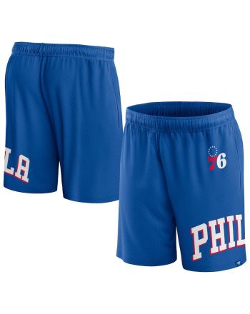 Philadelphia 76ers Royal Free Throw Mesh Shorts - Men