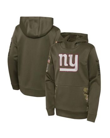 New York Giants Youth 2022 Salute To Service Performance Pullover Hoodie - Olive