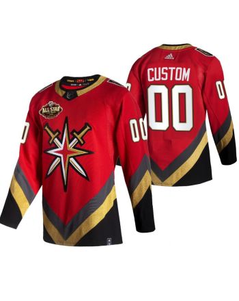 Men Vegas Golden Knights 00 Custom 2023 All-Star Red Jersey Reverse Retro Jersey