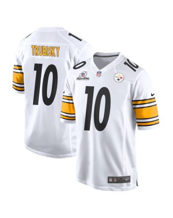 Mitch Trubisky 10 Pittsburgh Steelers 2023 Playoffs Patch Game Men Jersey - White