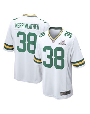 Ellis Merriweather 38 Green Bay Packers 2023 Playoffs Patch Game Men Jersey - White