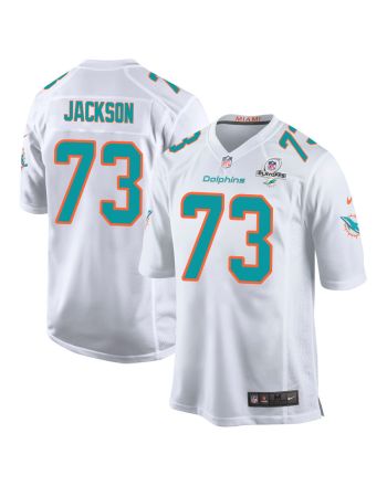 Austin Jackson 73 Miami Dolphins 2023 Playoffs Patch Game Men Jersey - White