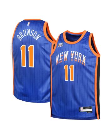 Jalen Brunson 11 New York Knicks 2023/24 City Edition Swingman YOUTH Jersey - Blue