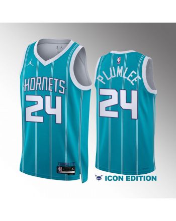 Mason Plumlee 24 Charlotte Hornets Teal Men Jersey 2022-23 Icon Edition Swingman