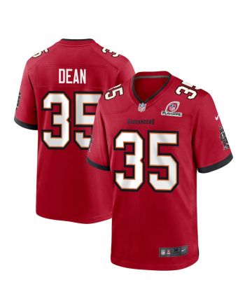 Jamel Dean 35 Tampa Bay Buccaneers 2023 Playoffs Patch Game Men Jersey - Red