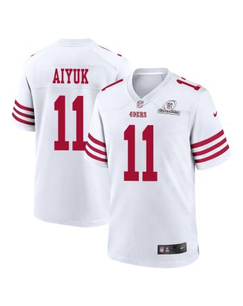 Brandon Aiyuk 11 San Francisco 49ers 2024 Divisional Patch Game Men Jersey - White