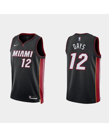 Miami Heat 12 Darius Days 2022-23 Icon Edition Black Men Jersey