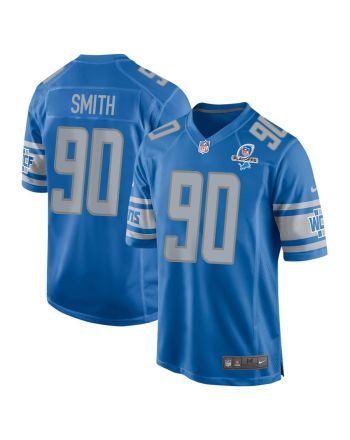 Chris Smith 90 Detroit Lions 2023 Playoffs Patch Game Men Jersey - Blue