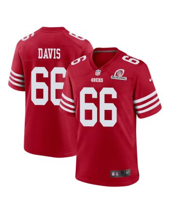 Jesse Davis 66 San Francisco 49ers 2024 Divisional Patch Game Men Jersey - Scarlet