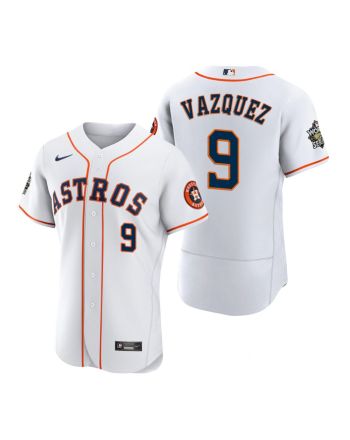 Houston Astros Christian Vazquez 9 White 2022-23 World Series Jersey