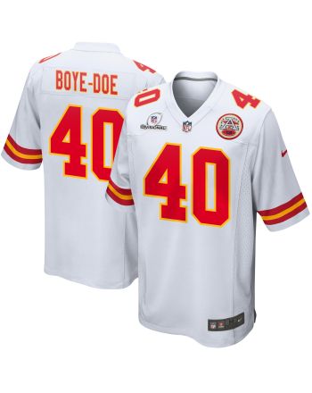 Ekow Boye-Doe 40 Kansas City Chiefs 2024 Divisional Patch Game Men Jersey - White