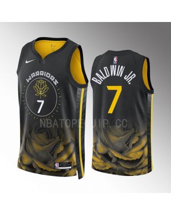 Golden State Warriors Patrick Baldwin Jr. 7 2022-23 City Edition Black Men Jersey Swingman