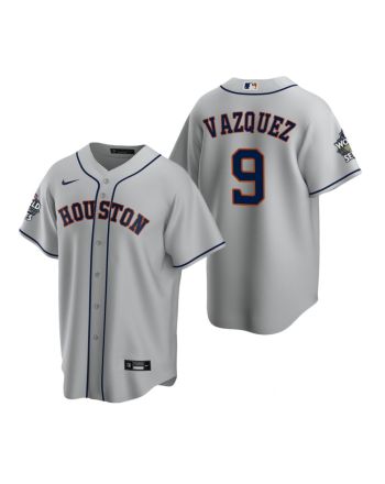 Men's Houston Astros Christian Vazquez 9 Gray 2022-23 World Series Jersey