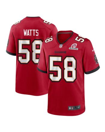 Markees Watts 58 Tampa Bay Buccaneers 2024 Divisional Patch Game Men Jersey - Red