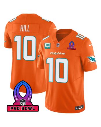 Tyreek Hill 10 Miami Dolphins 2024 Pro Bowl Patch Game Men Jersey - Orange