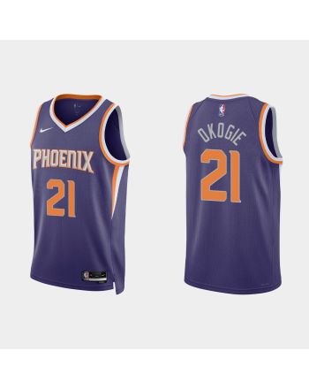 Phoenix Suns 21 Josh Okogie 2022-23 Icon Edition Purple Men Jersey