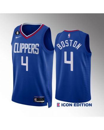 Brandon Boston Jr. 4 2022-23 LA Clippers Royal Icon Edition Jersey NO.6 Patch