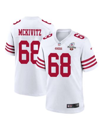 Colton McKivitz 68 San Francisco 49ers 2023 Playoffs Patch Game Men Jersey - White