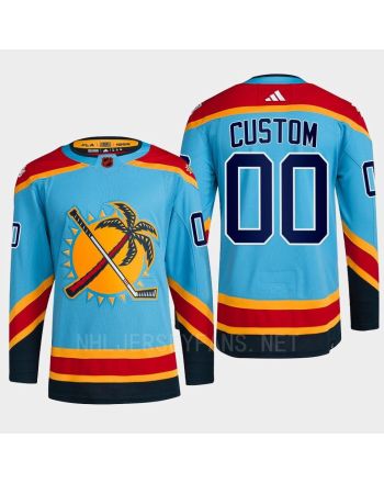 Florida Panthers 2023 Reverse Retro 2.0 Custom 00 Blue Primegreen Jersey Men's