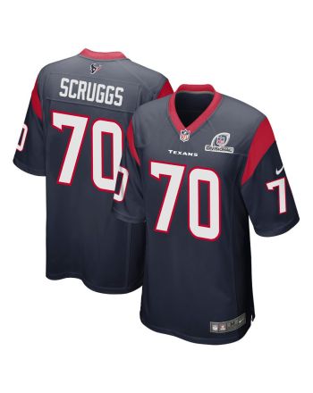 Juice Scruggs 70 Houston Texans 2024 Divisional Patch Game Men Jersey - Navy