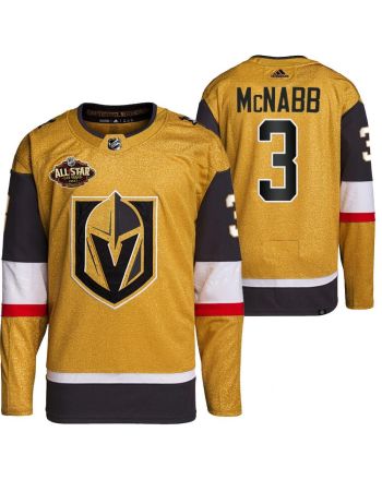 Men Vegas Golden Knights 3 Brayden McNabb Primegreen Gold Jersey 2023 All-Star Jersey