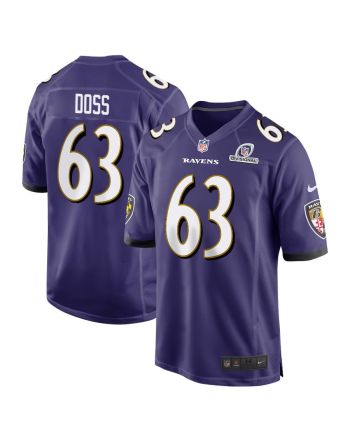 TyKeem Doss 63 Baltimore Ravens 2024 Divisional Patch Game Men Jersey - Purple