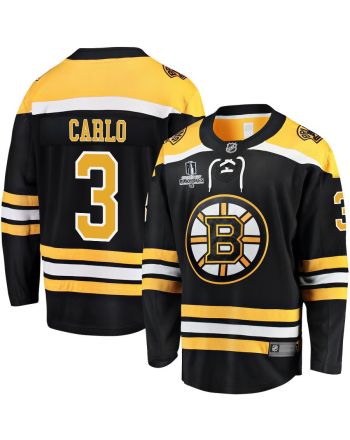 Brandon Carlo 3 Boston Bruins Stanley Cup 2023 Playoffs Patch Home Breakaway Men Jersey - Black