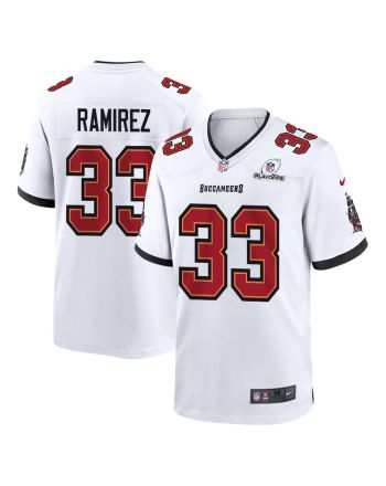 Jose Ramirez 33 Tampa Bay Buccaneers 2023 Playoffs Patch Game Men Jersey - White