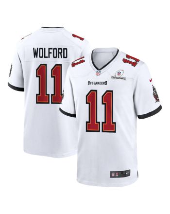 John Wolford 11 Tampa Bay Buccaneers 2024 Divisional Patch Game Men Jersey - White