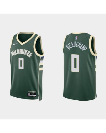 Milwaukee Bucks 0 MarJon Beauchamp 2022-23 Icon Edition Hunter Green Men Jersey