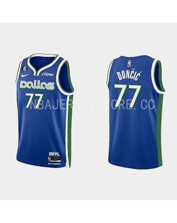 Dallas Mavericks 77 Luka Doncic 2022-23 City Edition Royal Men Jersey