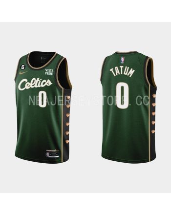 Boston Celtics 0 Jayson Tatum 2022-23 City Edition Green Men Jersey