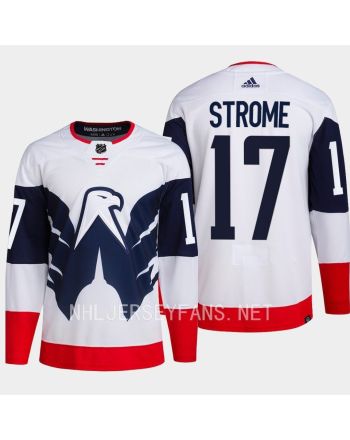 Dylan Strome 17 Washington Capitals 2023 Jersey Stadium White Primegreen