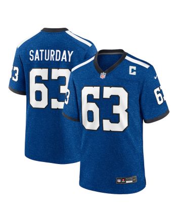 Jeff Saturday 63 Indianapolis Colts Indiana Nights Alternate Game Men Jersey - Royal