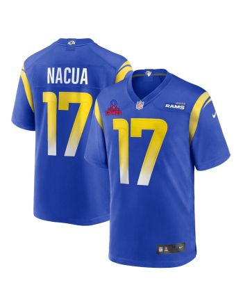 Puka Nacua 17 Los Angeles Rams 2024 Pro Bowl Patch Game Men Jersey - Royal