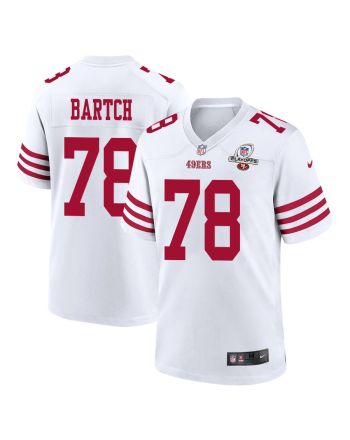 Ben Bartch 78 San Francisco 49ers 2023 Playoffs Patch Game Men Jersey - White