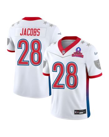 Josh Jacobs 28 Las Vegas Raiders Pro Bowl 2023 Patch Men Jersey - White