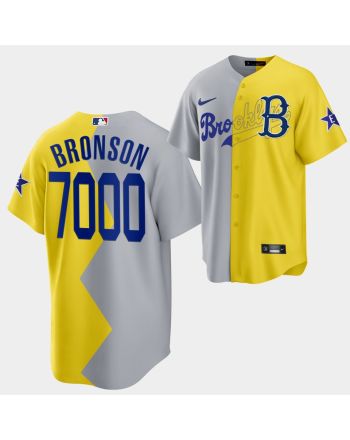 Brooklyn Dodgers Action Bronson 2022-23 All-Star Celebrity Softball Game 7000 Gray Yellow Baklava Jersey