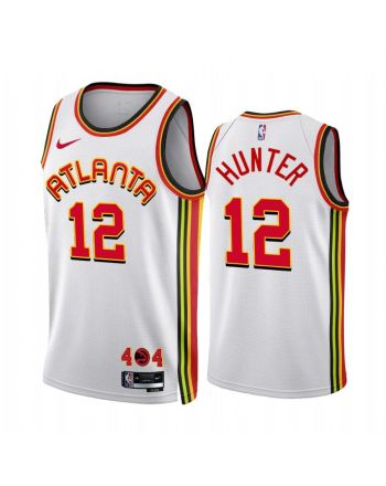 Atlanta Hawks 12 De'Andre Hunter 2022-23 Association Edition White Jersey - Men Jersey